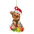 thumbnail image 2 of Australian Shepherd Wearing Red Reindeer Hat with String Light 2D Flat Car Rear View Mirror Accessories Christmas Tree Ornament Decoration Hanging Charm Interior Rearview Pendant Decor Gift, 2 of 6