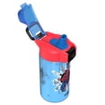 thumbnail image 3 of Zak Designs 16oz Spiderman Durable Plastic Jubilation Water Bottle with Folding Handle and Push Button, Locking Lid, 3 of 7