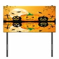 thumbnail image 3 of Halloween Headboard, Spooky Carved Jack o' Lantern and Full Moon Bats and Grave Lake October Theme, Upholstered Decorative Metal Bed Headboard with Memory Foam, Twin Size, Orange Black, by Ambesonne, 3 of 4
