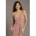 thumbnail image 2 of David’s Bridal, The Edit by DB Studio Women's Formal V-Neck Ruched Sheath Dress, Full Length, Jersey, 2 of 6