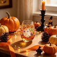 thumbnail image 4 of Patterned Clear Stemless Tumblers, Curved Ergonomic Drinking Glasses, Fall Themed Beverage Glassware for Cocktails, Iced Coffee and Daily Table Use, 4 of 6