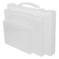 thumbnail image 1 of 3 Pcs Organisateur de Dossiers Transparent A4 A5 Boîte de Rangement pour Documents avec Couvercle pour Magazines et Fournitures Scolaires, 1 of 9