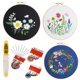 thumbnail image 1 of Kit de inicio de bordado de 3 juegos con patrón e instrucciones, para kit de punto de cruz que incluye 3 prendas de bordado con flores, 1 of 5