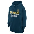 thumbnail image 2 of Women's G-III 4Her by Carl Banks  Navy Milwaukee Brewers Team Fleece Pullover Hoodie, 2 of 3
