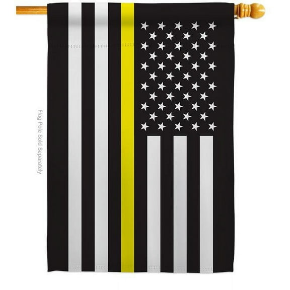 Americana Home & Garden H140910-BO 28 x 40 in. US Thin Yellow Line House Flag with Armed Forces Service Double-Sided Decorative Horizontal Flags Decoration Banner Garden Yard Gift