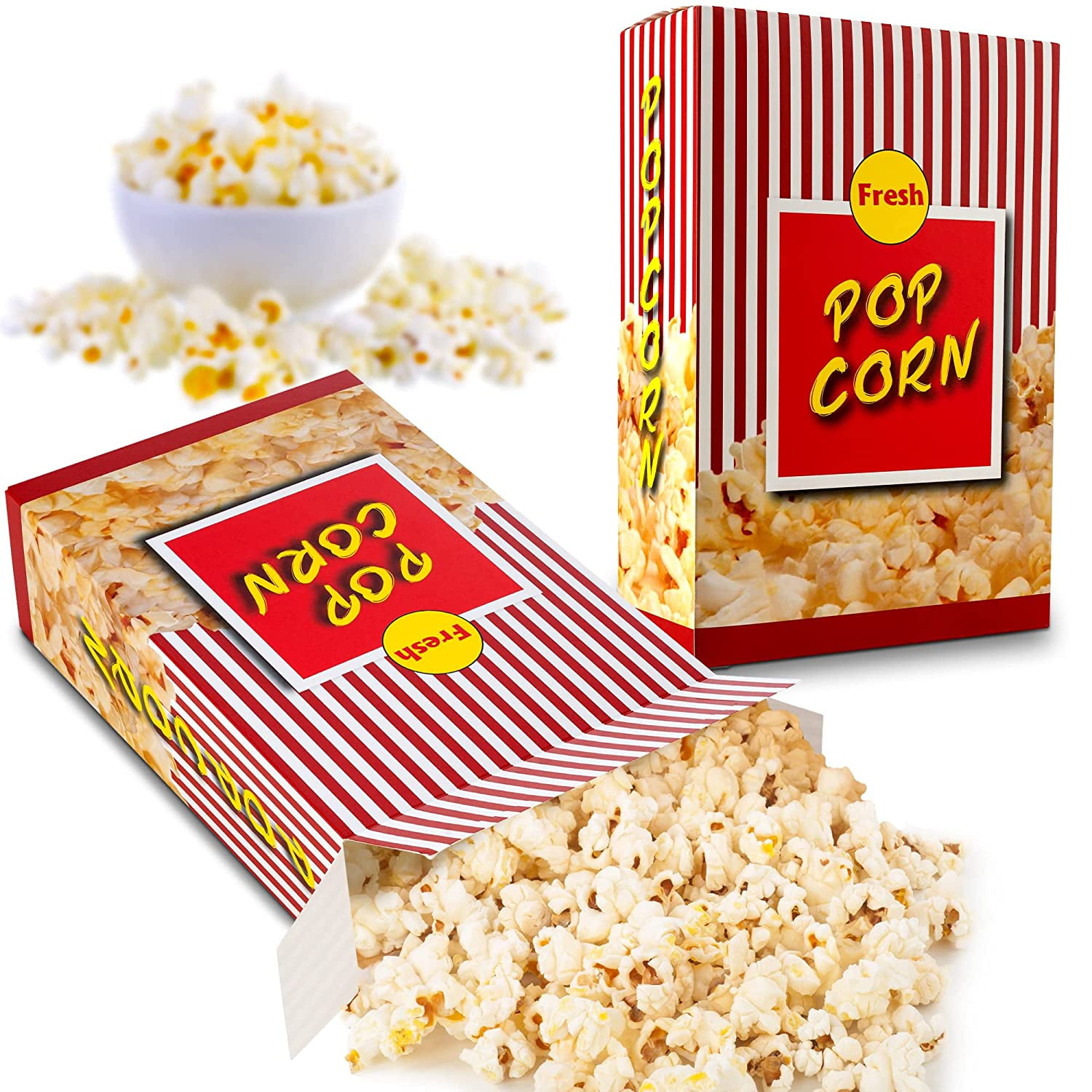 MT Products 3 1.25 oz Colorful Popcorn Boxes/Popcorn Buckets 50