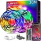 thumbnail image 1 of Ksipze 30m Bande Lumineuse Led (2 Rouleaux de 15m) RVB Musique Sync Changement de Couleur, Lumires LED Bluetooth avec Tlcommande Intelligente de Contr, 1 of 5