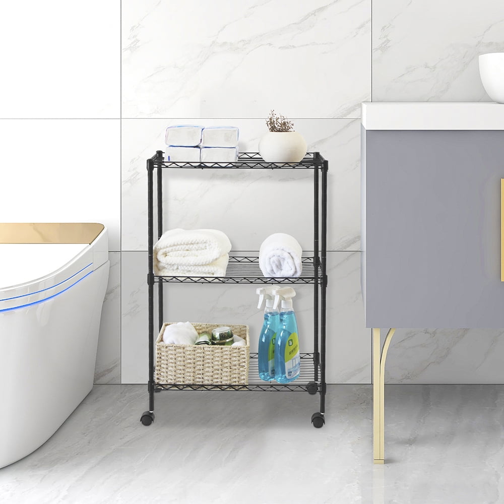 Gzxs 3-Tier Shelving Storage, Free-Standing Steel Corner Rack