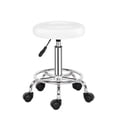 thumbnail image 6 of Hassch 13.4" Round Swivel Stool on Wheels, Height-Adjustable PU Leather Rolling Stool for Spa Salon Massage Home Office, White, 6 of 10