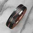 thumbnail image 6 of Tungsten Rings for Women Wedding Bands for Her 6mm Black Brushed Rose Gold, 6 of 7