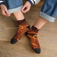 thumbnail image 3 of Fuzoiu Tennis Racket In Fire Print Adult Socks, Crew Moisture-wicking Socks, Unisex Cushion Crew Socks,Casual Sports Ankle Socks, 3 of 7