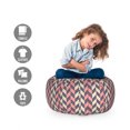 thumbnail image 2 of Herringbone Storage Toy Bag Chair, Herringbone Pattern of Checkered Optical Illustration Art Print, Stuffed Animal Organizer Washable Bag, Small Size, Beige Coral, by Ambesonne, 2 of 3