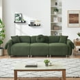 thumbnail image 5 of Teddy Velvet Sofa, Sofa Couch with 3 pillows, Three-Person Sofa, Easy Maintaining and Good Resilience for Living Room and Office, Green, 5 of 6