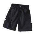 thumbnail image 1 of WEIYLL Pants for Boys Spring Summer Street Pocket Drawstring Stretch Waist Color Cargo Black size 5-6 Years, 1 of 3