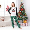 thumbnail image 4 of Cousin Crew Christmas Pajamas, Green Plaid Pants with Black Sleeve Tops for Festive Family Fun, Full Sizes, 4 of 7