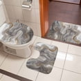 thumbnail image 4 of Gray Marble Bath Mat 3 Piece Bathroom Rug Set, Farmhouse Vintage Abstract Ombre Texture Non Slip Bath Rug Contour Mat and Toilet Lid Cover, Absorbent Shower Mats Soft Bath Rugs and Mats Sets, 4 of 8