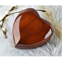Heart Shaped Wooden Cremation Urns for Human Ashes, Memorial Urn Box, Wood Keepsake for Burial/Funeral Ashes, Hand Painted Biodegradable Urns Casket for Pet Ashes, Brown Glossy, 4"x4"x2"