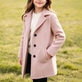 thumbnail image 2 of Dursoulink Wool Trench Coat for Kids Notched Lapel Mid-Long Overcoat with Pockets, Sizes 4Y-15Y, 2 of 9