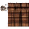 thumbnail image 6 of Pure Wood Dark Valance Curtain Brown Plank Rod Pocket Valance Window Treatments 1 Panel Short Curtains for Kitchen Farmhouse Living Room Bathroom Bedroom 54 x 18 in, 6 of 6