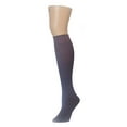 thumbnail image 2 of MeMoi Women's Horizontal Zag Opaque Knee High Socks - Womens - Female, One Size, Black Heather, 2 of 2