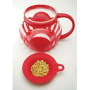 Tasty Micro-Pop 1.5 qt Borosilicate Glass Microwave Popcorn Maker, Red