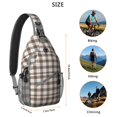 thumbnail image 5 of Sling Backpack,Green and Red Christmas Plaid Pattern Sling Bag with Water Bottle Holder,Waterproof Sling Bag for Men/Women with Headphone Jack for Hiking,Travel, 5 of 6