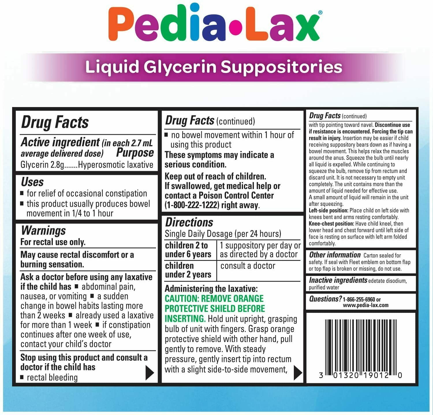 CB Fleet Pedia-Lax Glycerin Children Suppository Laxative - SUPPOSITAR —  Grayline Medical
