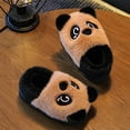 thumbnail image 4 of SGFCWSX Kids Cute Panda Fuzzy Slippers Cozy Home Shoes for Girls Boys Warm Indoor Footwear with Soft Lining Coffee Size 3.5-4 Years, 4 of 4