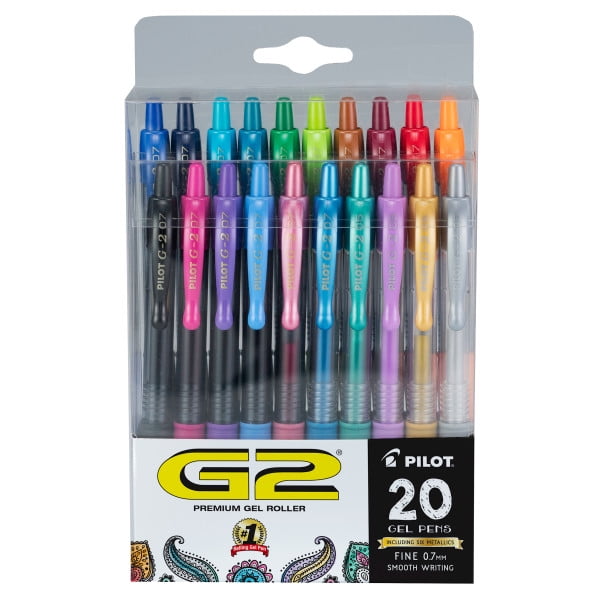 Pilot G2 Premium Retractable Gel Ink Pen Fine Assorted Ink Count Walmart Com Walmart Com