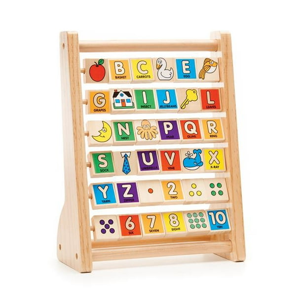 Melissa Doug Abc 123 Abacus Classic Wooden Educational Toy With 36 Letter And Number Tiles Walmart Com Walmart Com