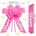 thumbnail image 2 of Decoración de cumpleaños de vinilo rosa impermeable Car Bow Datanly de 30 pulgadas, 2 of 7