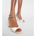 thumbnail image 5 of XYD Women Stylish Chunky High Heel Sandals Rhinestones Chain Ankle Strap Square Open Toe Pumps Party Prom Shoes Size 14.5 White, 5 of 6