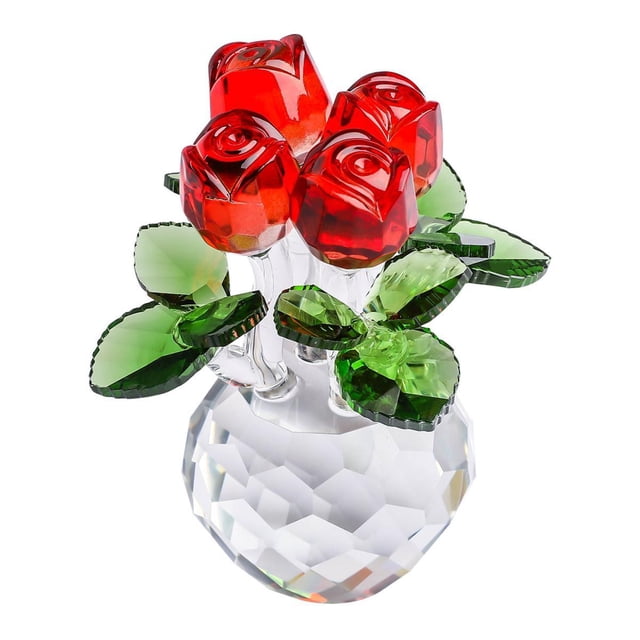 Adorno de arte para decoración de rosas, artesanía, cumpleaños, hogar, exhibición, decoración de automóviles, artesanía de cristal, mamá, papá,