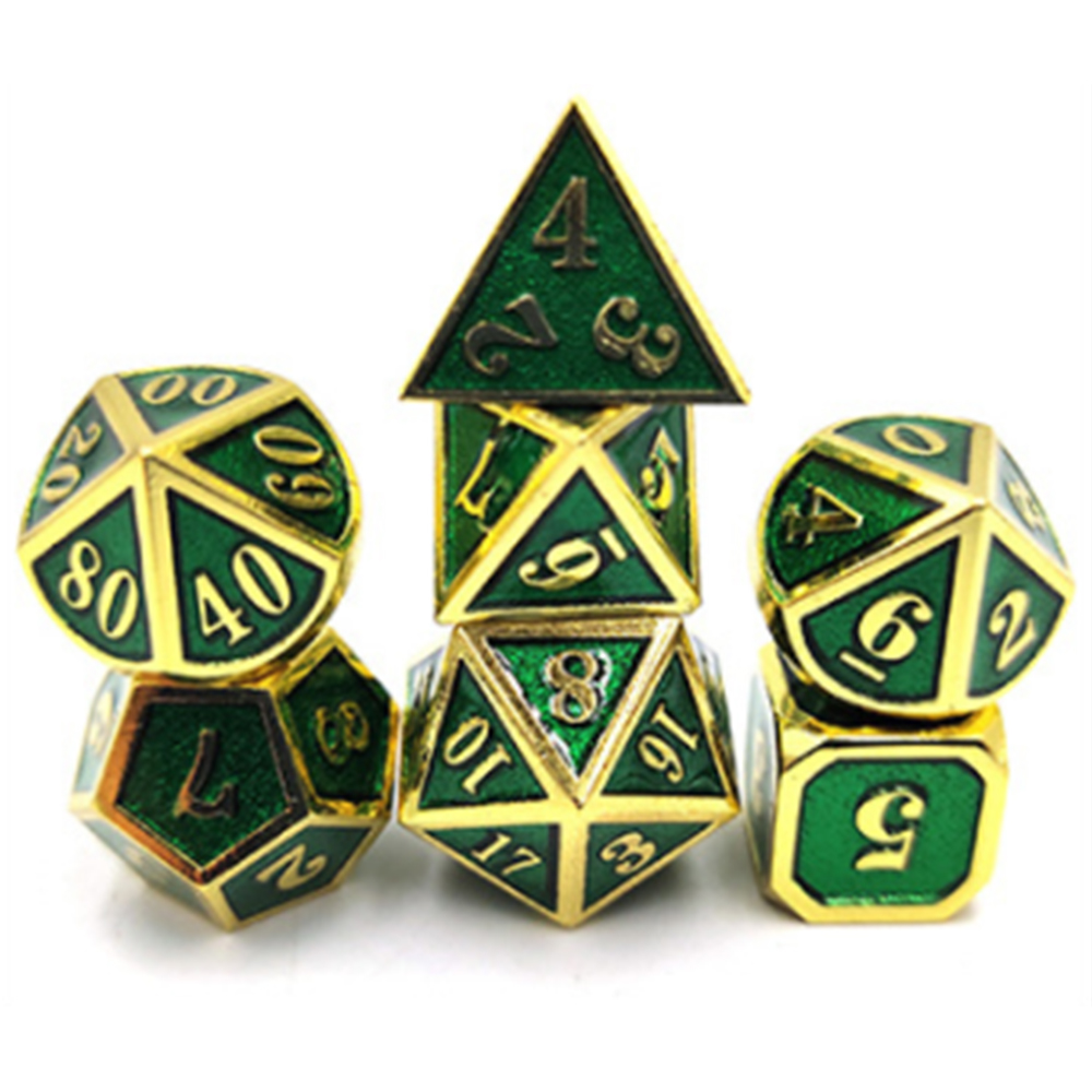 Metal Dice Set, 7 Die Polyhedral Metal Dice for DND RPG MTG Role
