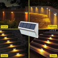 thumbnail image 4 of Solar Fence Light, Stainless Steel Decorative Light LED Garden Light, Waterproof Step Light Wireless Outdoor, 6 Pack, 4 of 5