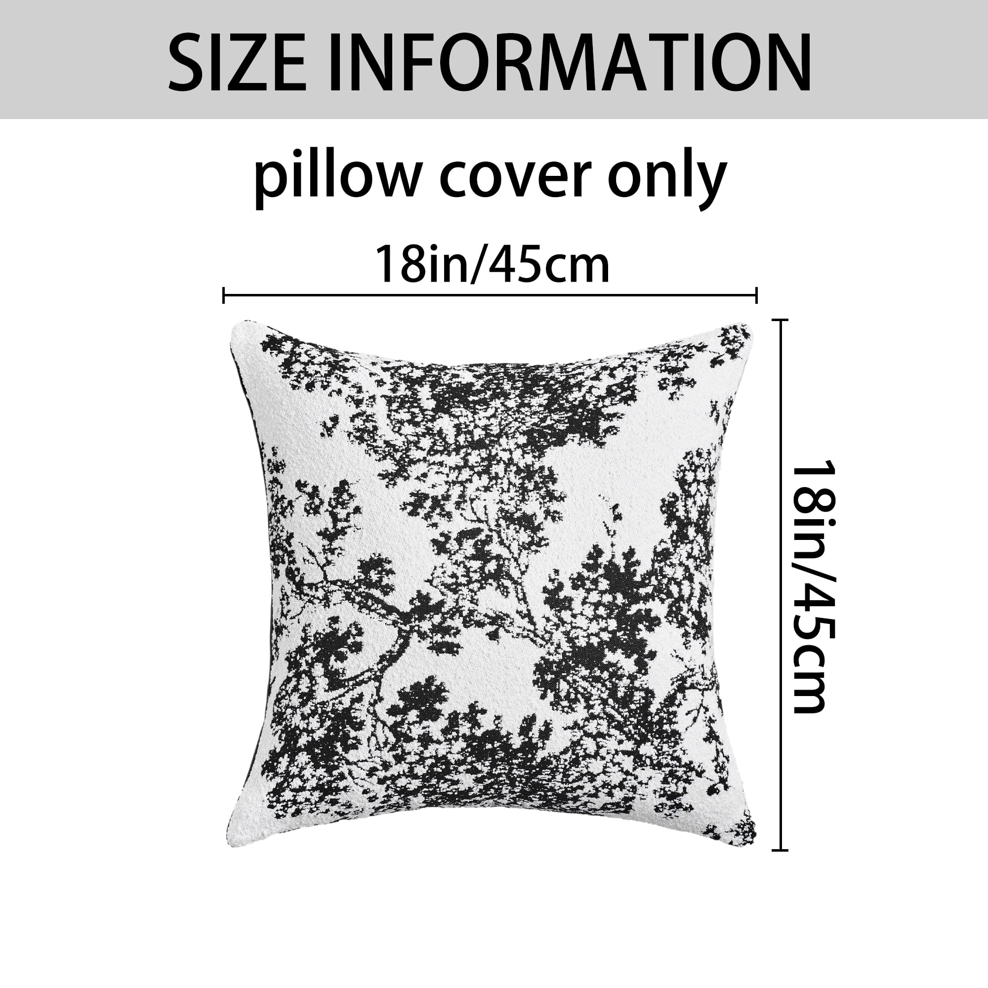 Unique Bargains Set of 2 Chenille Pillow Cushion Covers and Bedroom Black