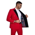 thumbnail image 4 of Tazzio Skinny Fit Double Breasted 2pc Suit Set with Velvet Peak Lapel, 4 of 4