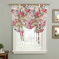 thumbnail image 2 of Pink Spring Floral Balloon Curtains for Windows, Bedroom Curtains 54 Inch Length, Vintage Summer Botanical Tie Up Curtains Panels Thermal Insulated Bathroom Curtains Window 42"x54", 2 of 8