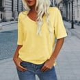thumbnail image 2 of Women's Tops, Women Fashion V-Neck Half Sleeves Oversized T Shirt Solid Casual Loose Basic Tops, 2 of 6