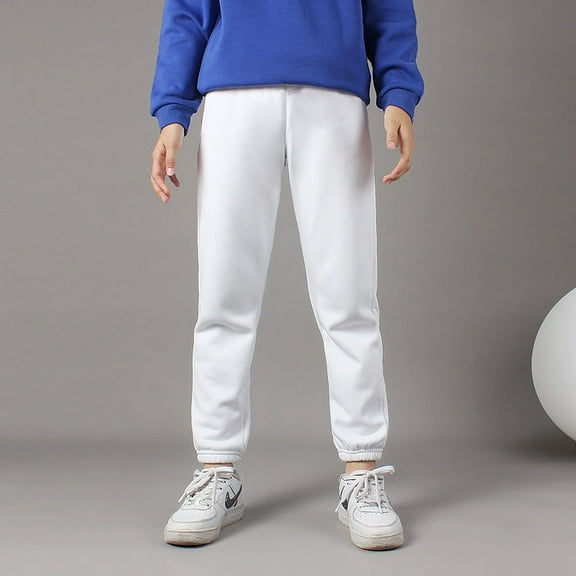Ougyinr Kids Boys Girls Fleece Pants for Kids Toddler Warm Winter Joggers Fleece Sweatpants 4-12Y Teen Long Pants Thickening Jogger Pants