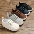thumbnail image 5 of Baby Boys Girls Oxford Shoes Hard Bottom Lace Up Sneaker PU Leather Moccasin Infant Toddler First Walker Uniform Dress Loafer Shoes 3-18 Months, 5 of 6