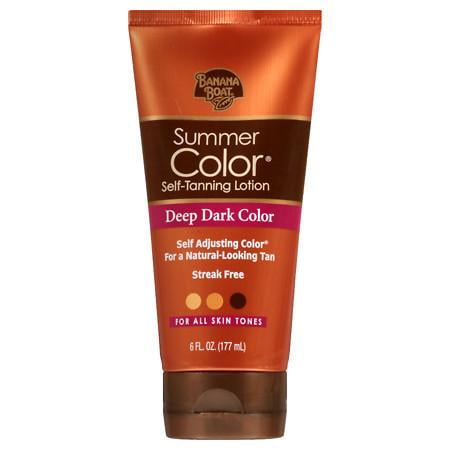 Dark Tan Combo - Banana Boat Sunless Summer Color Self Tanning Lotion, Deep Dark 6.0 fl oz(pack of 4)