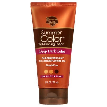 Banana Boat Sunless Summer Color Self Tanning Lotion, Deep Dark 6.0 fl oz(pack of (Best Way To Get A Dark Tan)