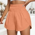 thumbnail image 2 of WULMLEO Women's Quick-Dry Running Shorts Elastic High Waisted Workout Active Shorts Sport Athletic Shorts Orange 2XL, 2 of 7