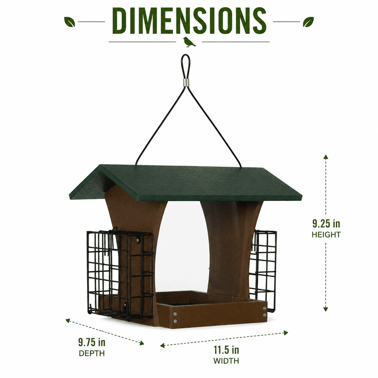 Backyard Expressions SIERRA Plastic Lumber Bird Feeder w/ Suet Cages