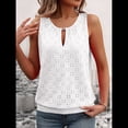 thumbnail image 4 of Blusas de Verano con Ojales para Mujer, Camisetas Sin Mangas con Cuello Redondo, Camisetas para Mujer L, 4 of 9