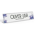 thumbnail image 1 of Printtoo Personalized Desk Name Plate Pretty Floral Custom Acrylic Office Desk Name Plate Accessory 2x8 Inches, 1 of 5