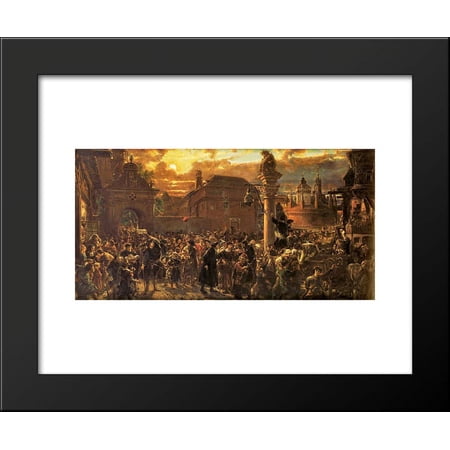 Output scholars from Krakow 20x24 Framed Art Print by Matejko, Jan