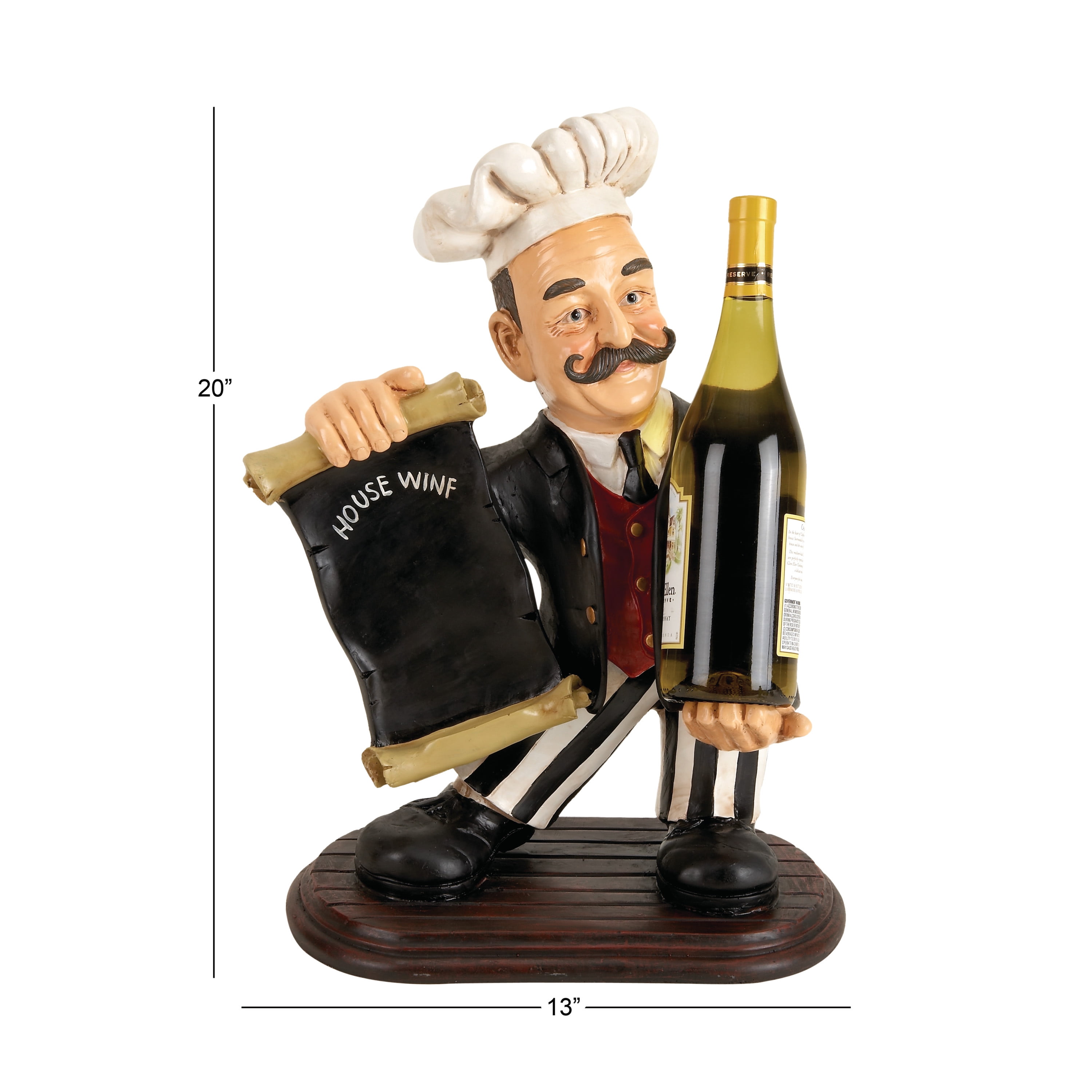 Creative Chef Wine Stand Decorative Resin Cook Statue Goblet