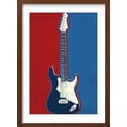 thumbnail image 2 of Art.com Electric Guitar Red White and Blue Music Art Print, Brown Frame Wall Art, 17" x 23", 2 of 5